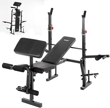 NOVONOVA Banco de Musculación Plegable con Soporte para Barra