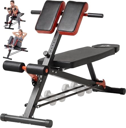 HOMCOM Banco de Pesas Multifuncional Silla Romana