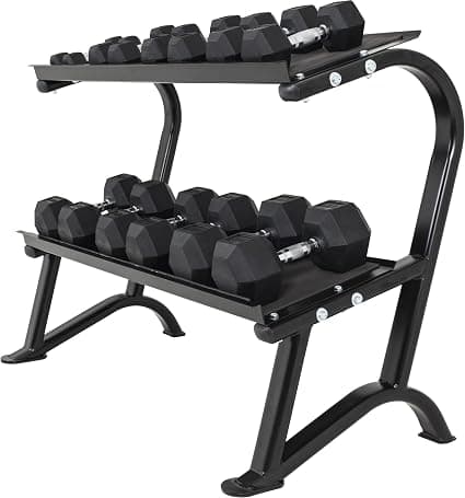 Gorilla Sports Soporte para Mancuernas Hexagonales, 2 Niveles