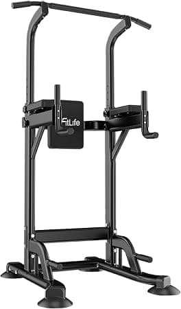 DH FitLife Power Tower, Estación de Fondos Ajustable en 10 Niveles