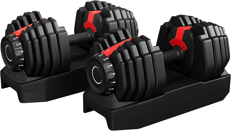 Yaheetech Kit de 2 Mancuernas Ajustables 15 Niveles, 2,5-24 kg