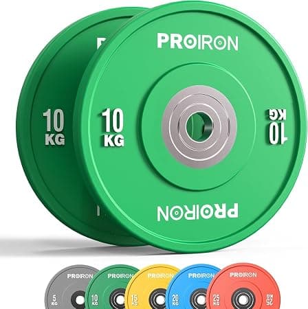 PROIRON Discos de Pesas de Goma, 10 kg x2, Diámetro Olímpico