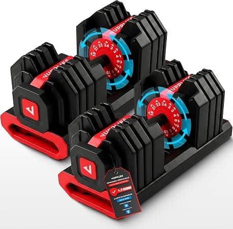 JUPPLIES Mancuernas Ajustables 2-24 kg, 15 Niveles, Set de 2