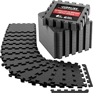 JUPPLIES Suelo Gimnasio Puzzle, 18 Piezas de 30x30 cm
